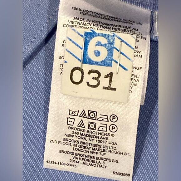 Brooks Brothers Men’s Regent Button Down Shirt Blue Size S - Needs Cuff Links - Picture 5 of 12